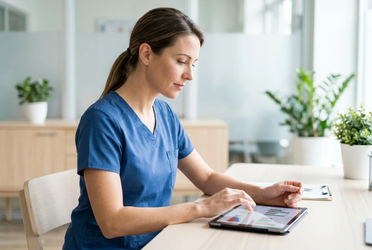 An Apex MD clinician reviewing lab results