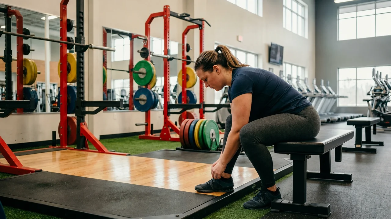 A member strength training at Defined Fitness