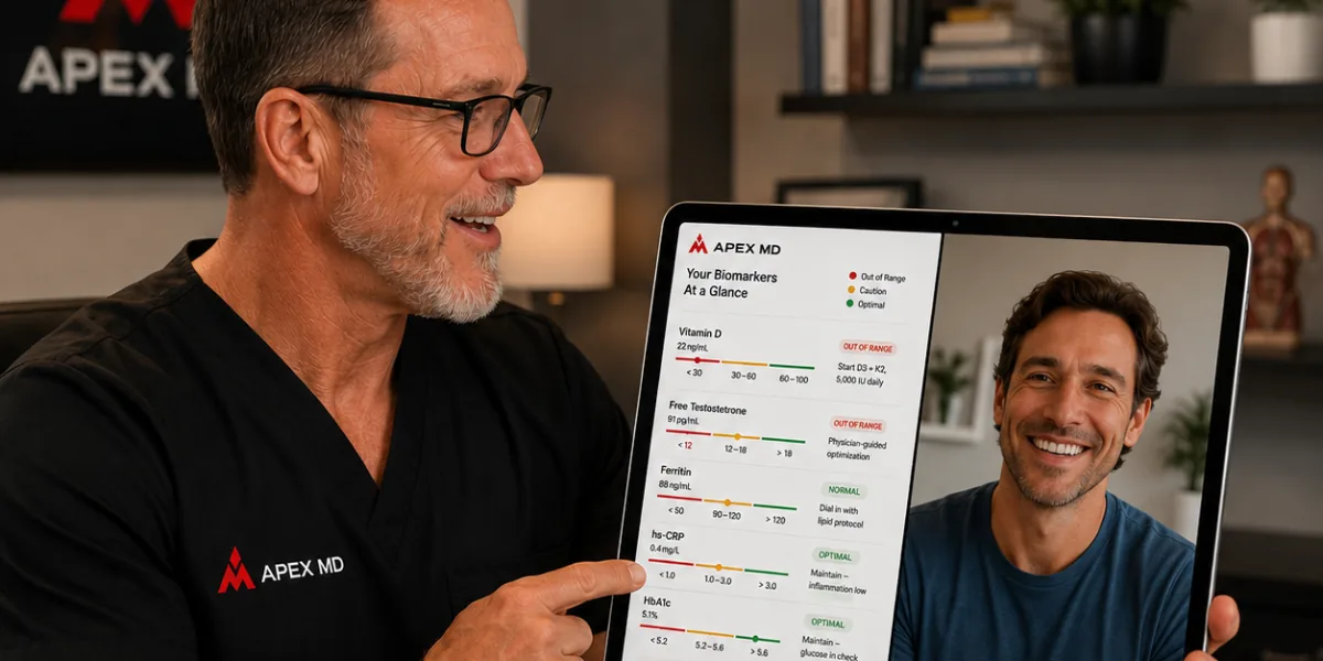 A member reviewing their Apex MD health analysis