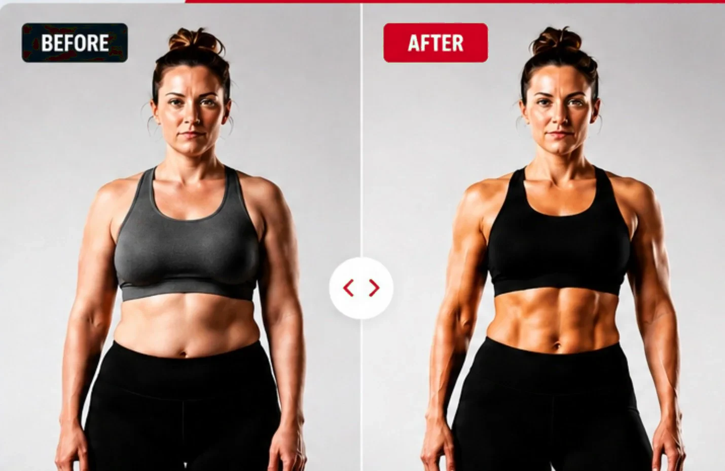Member before and after the GLP-1 Fat Loss & Muscle Gain Program